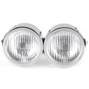 Black Twin Headlight Motorcycle Double Dual Lamp Street Fighter Dual Headlight