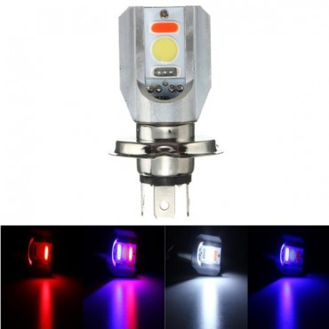 H4 12-24V Motorcycle LED COB Hi/Lo Beam Front Headlight Bulb Lamp 3 Colors