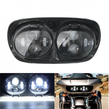 H4 3150lm Hi/Lo Beam Motorcycle Dual LED Headlight Assembly For Harley Road Glide