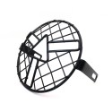 Motorcycle Black Grill Mesh Headlight Cover Retro Vintage Arrow Style Side Mount Mask CG125 GN125