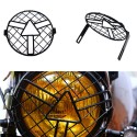 Motorcycle Black Grill Mesh Headlight Cover Retro Vintage Arrow Style Side Mount Mask CG125 GN125