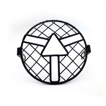 Motorcycle Black Grill Mesh Headlight Cover Retro Vintage Arrow Style Side Mount Mask CG125 GN125