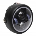Motorcycle Cafe Racer COB LED Projector Angel Eye Headlights Lamp