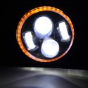Motorcycle Cafe Racer COB LED Projector Angel Eye Headlights Lamp