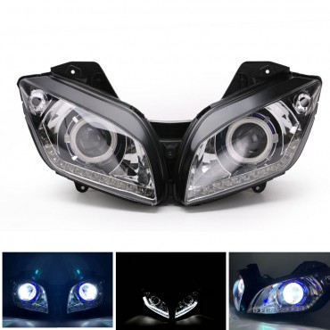 Motorcycle Headlight Assembly Angel Eyes Front Clear Headlight Headlamp For Yamaha R15