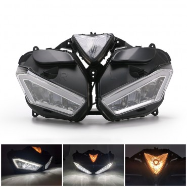 Motorcycle Headlight Assembly Angel Eyes Front Clear Headlight Headlamp For Yamaha YZF R25 R3 YZF-R25 YZF-R3 2013-2017