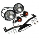 Motorcycle Spot Lightt Bar Set With Two Turn Signals For Harley Custom