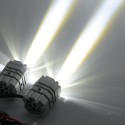 Pair 12V 20W 6000K IP67 Black/Sliver Motorcycle LED Yellow & White Headlights Flash Strobe Light Waterproof High Power