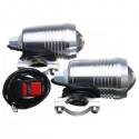 Pair 30W DC 12-60V Motorcycle Headlight U2 LED Driving Headlamp Fog Light + Switch High/Low Beam