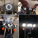 Pair 4 Inch 30W 6000K LED Headlights Flood Fog Passing Light White Lamp Fit For Harley