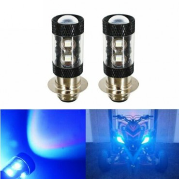 Pair 50W H6 6000K P15D 10SMD White Blue For Yamaha H6M High Light Lamp ATV Motorcycle Car RV Lights