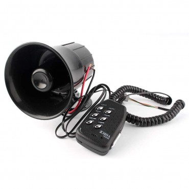 12V 100W 6 Sound Loud Car Warning Alarm Police Fire Siren Air Horn PA Speaker