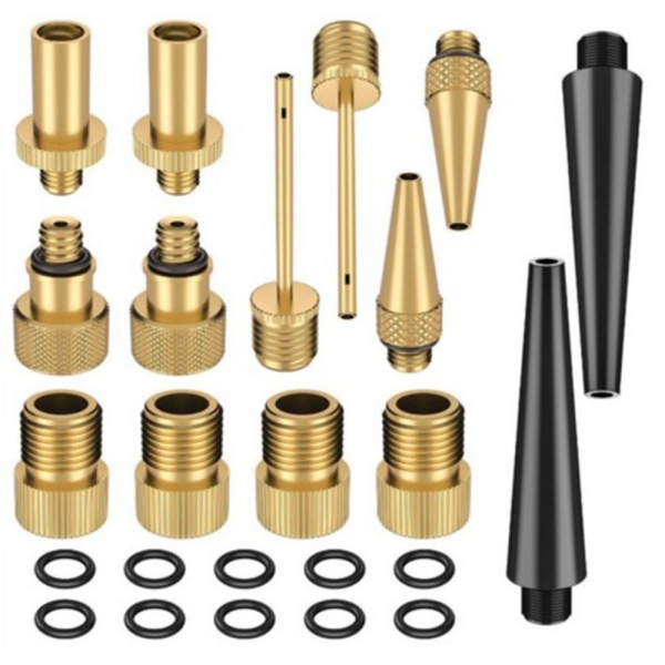 15/24PCS Copper Bicycle Valve Adapter Set Bike Tire Pump Adapter Kit Inflator Pump Accessory