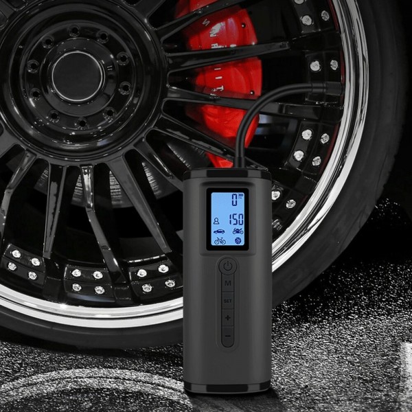 150PSI 2000mAh Cordless LED Electric Air Pump Digital Power Bank Tyre Inflator For Motorcycle Car Auto Bicycle