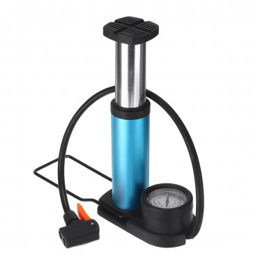 Portable Mini Bicycle Bike Air Pump Ball Inflator Kit with Gauge Foot Floor