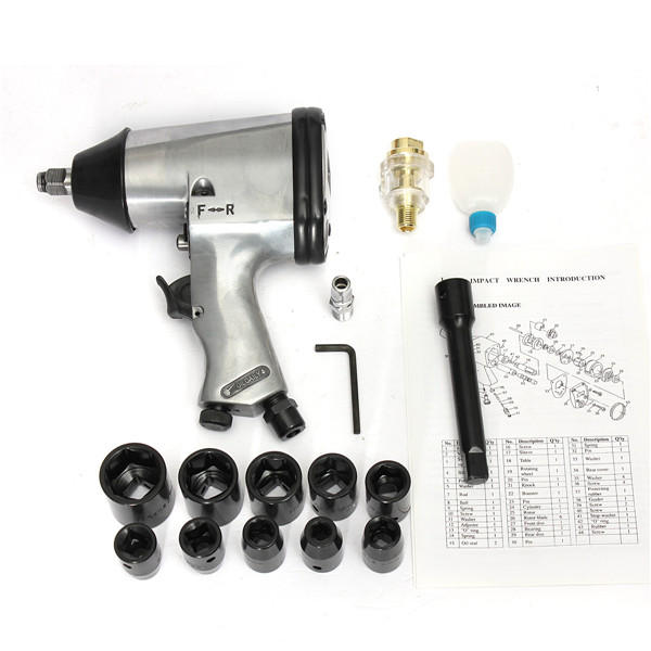 1/2 Inch Drive Air Impact Wrench Impact Wrench Air Ratchet Compressor Tool Socket Bar