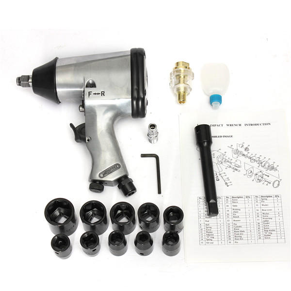 1/2 Inch Drive Air Impact Wrench Impact Wrench Air Ratchet Compressor Tool Socket Bar