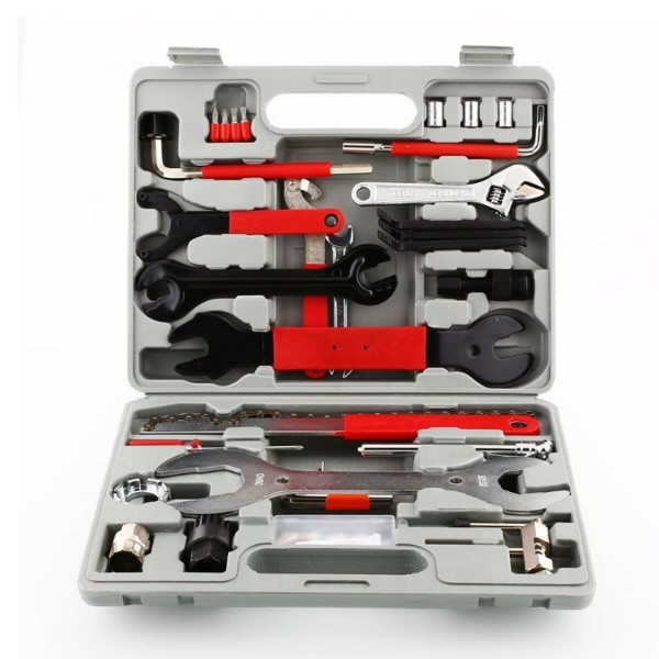 44PCS Complete Bike Bicycle Repair Tools Tool Kit Set Home Mechanic Cycling