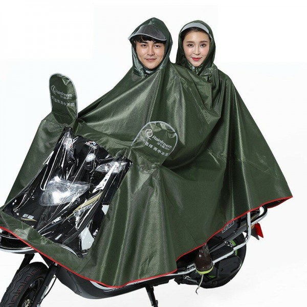 Double Motorcycle Scooter Men Women Rain Coat With Clear Visor Electric Bike 4XL