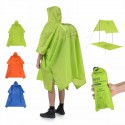 270T/20D 3 in 1 Raincoat Waterproof Backpack Cover Outdoor Awning Camping Mini Tarp Sun Shelter