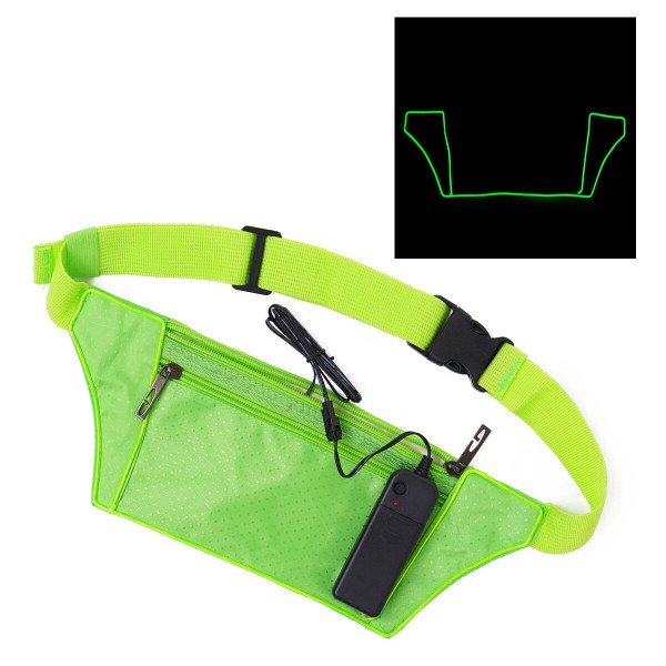 3 Modes EL Cold Light Sport Waist Bag Outdoor Climb Hiking Ultra-thin Anti-theft