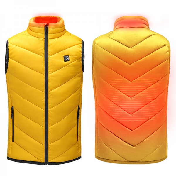 Children USB Heated Warm Back Cervical Spine Hooded Winter Jacket Motorcycle Skiing Riding Coat