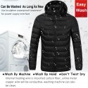 Electric Heating USB Abdomen Back Intelligent Winter Hooded Heated Coat Jacket Temperature Control
