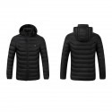 Electric Heating USB Abdomen Back Intelligent Winter Hooded Heated Coat Jacket Temperature Control