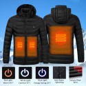 Electric Heating USB Abdomen Back Intelligent Winter Hooded Heated Coat Jacket Temperature Control