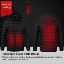 Electric Heating USB Abdomen Back Intelligent Winter Hooded Heated Coat Jacket Temperature Control