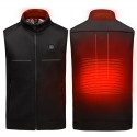 Electric USB Heated Warm Back Cervical Spine Hooded Winter Jacket Motorcycle Skiing Riding Coat