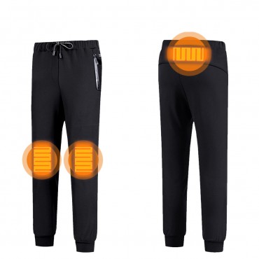 Electric USB Winter Heated Warm Pants Trousers Heating Fleece Skiing Warmer Men L-7XL