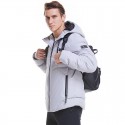 Electronic USB Heated Jacket Intelligent Heating Warm Back Cervical Spine Hooded Work Motorcycle Skiing Riding Coat