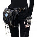 Motorcycle Steampunk Waist Bag PU Leather Handbag Shoulder Gothic Retro Victorian Style