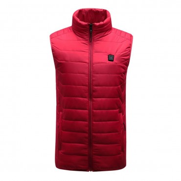 Red Unisex USB Heating Vest Smart Winter Body Warmer Outdoor Racing Jacket Heater Xmas Gift