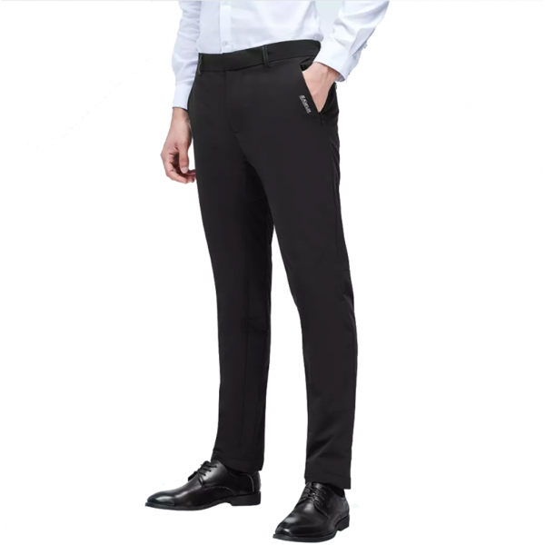 Aerogel Anti-cold Warm Casual Pants Men's Slim Pants Fashion Belt Design
