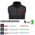 USB Intelligent Heating Sleeveless Jacket Vest Eiderdown Filling Zipper Winter