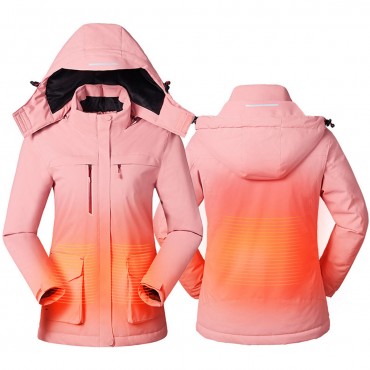 Women Battery Charging Electric USB Heating Coats Outdoor Winter Body Warmer Coat