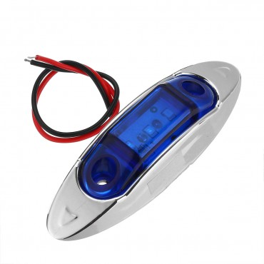 10Pcs Blue 3LED 24V Side Marker Indicator Light Clearance Lamp Truck Trailer Lorry Van