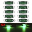 10Pcs Green 3LED 24V Side Marker Indicator Light Clearance Lamp Truck Trailer Lorry Van