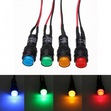 10mm Universal Indicator Dash Panel Warning Light Lamp