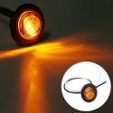 10pcs Mini 12/24V Amber Round LED Button Side Marker Lights Lamps Trailer