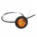 10pcs Mini 12/24V Amber Round LED Button Side Marker Lights Lamps Trailer