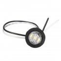 10pcs Mini 12/24V White Round LED Button Side Marker Lights Lamps Trailer