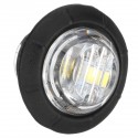 10pcs Mini 12/24V White Round LED Button Side Marker Lights Lamps Trailer