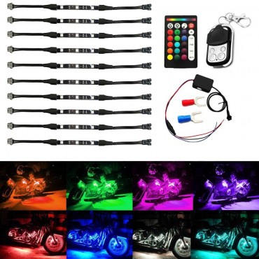 10pcs Wireless RGB IR/RF Multi-Color LED Light Strips Remote Control Neon Atmosphere Lamp