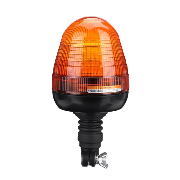 12-24V Pointed LED Warning Light 4 Flashing Amber Beacon Flexible Din Pole Mount Tractor Warning Light