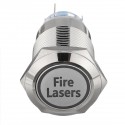12V 19mm 5 Pin Silver Fire Lasers Metal Push Button Switch LED Light Momentary