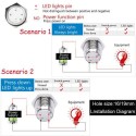 12V 19mm 5 Pin Silver Fire Missiles Metal Push Button Switch LED Light Momentary