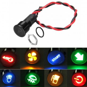 12V 24V 36V 14mm Symbol LED Dash Panel Warning Signal Light Indicator Lamp Car Boat